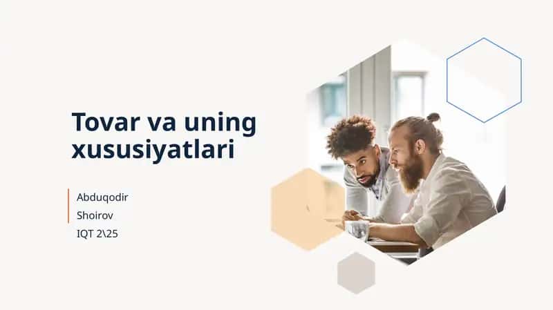 Tovar tushunchasi