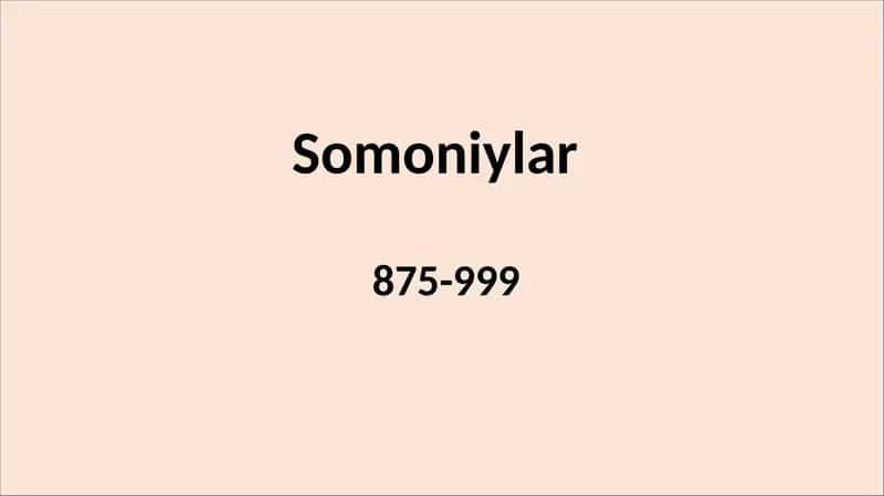Somoniylar sulolasi