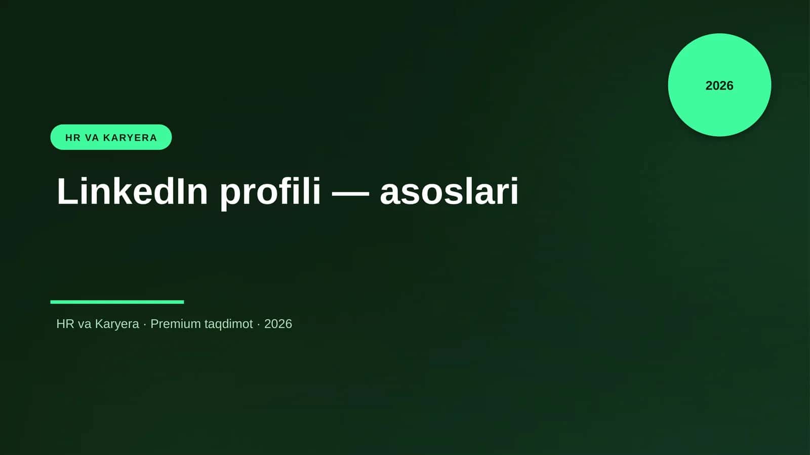 LinkedIn profili — asoslari