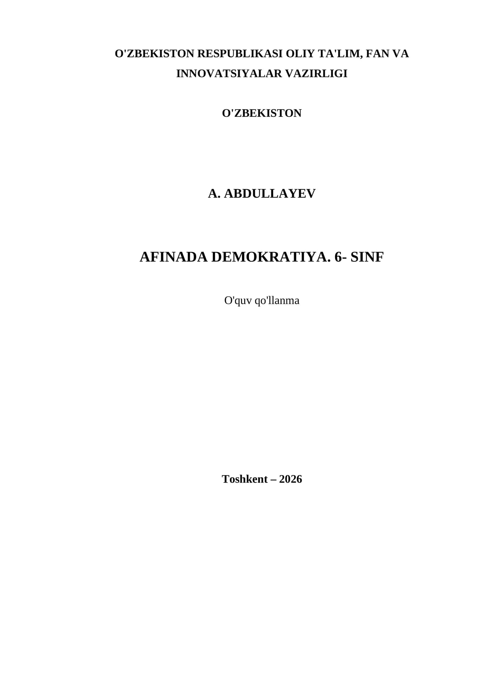 AFINADA DEMOKRATIYA. 6- SINF