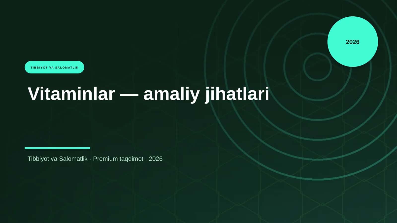 Vitaminlar — amaliy jihatlari