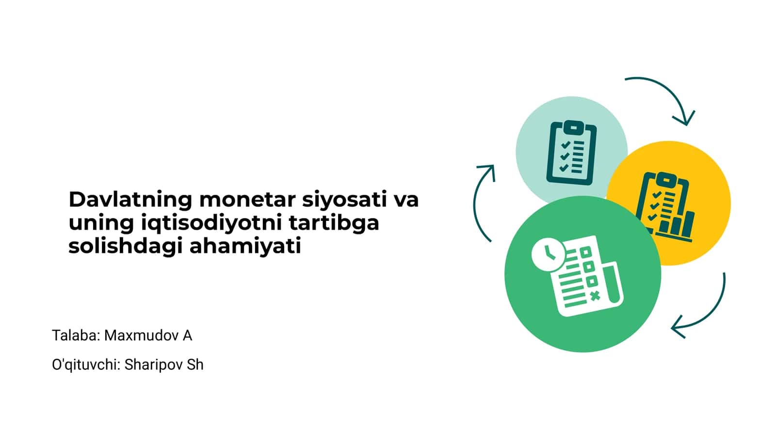 Davlatning monetar siyosati va uning iqtisodiyotni tartibga solishdagi ahamiyati