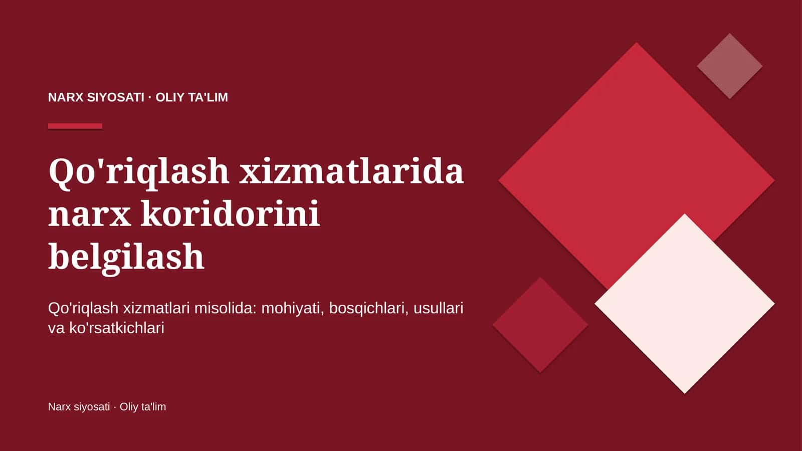 qo'riqlash xizmatlarida narx koridorini belgilash 6683