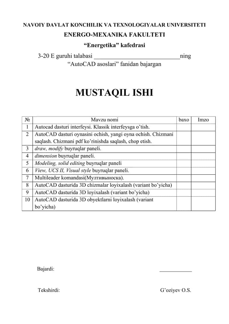 AutoCAD asoslari