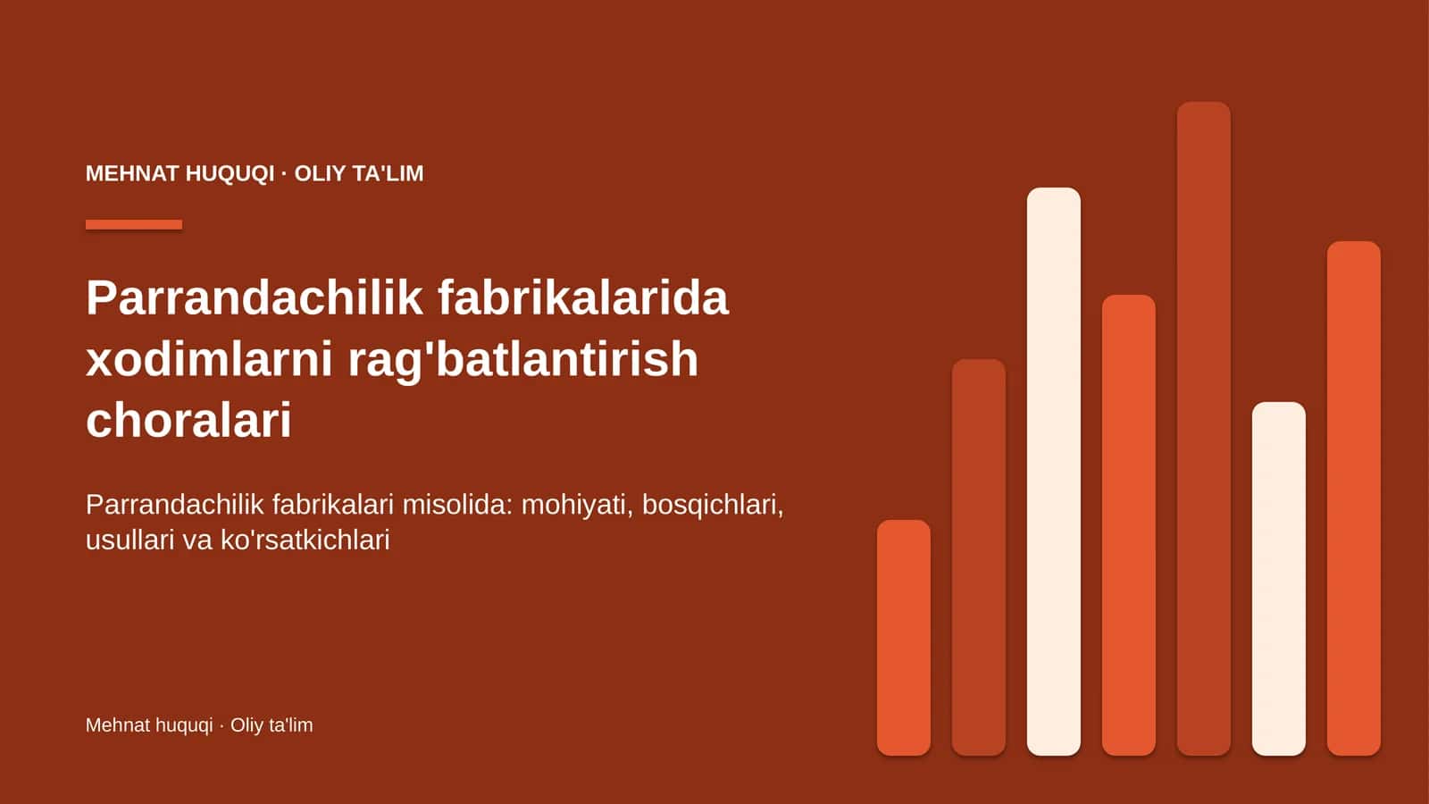 Parrandachilik fabrikalarida xodimlarni rag'batlantirish choralari