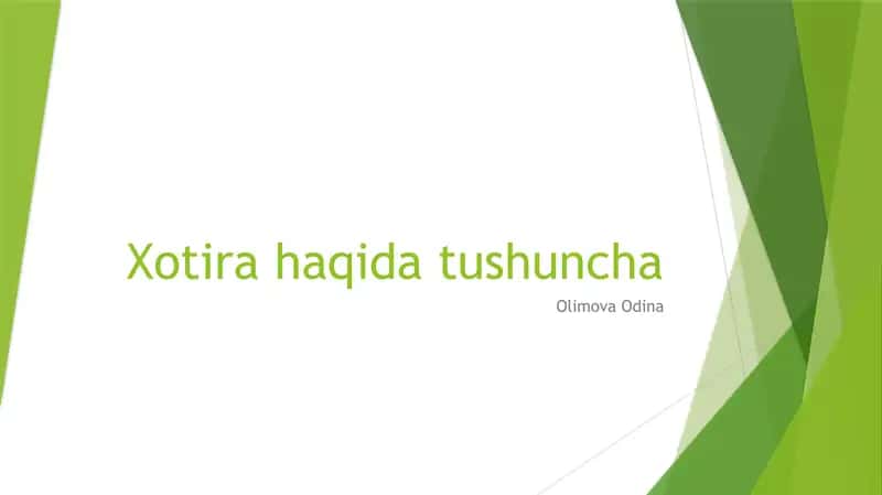 xotira haqida tushuncha