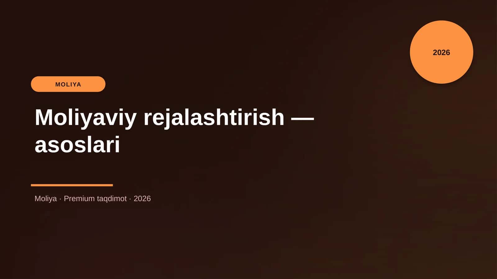 Moliyaviy rejalashtirish — asoslari