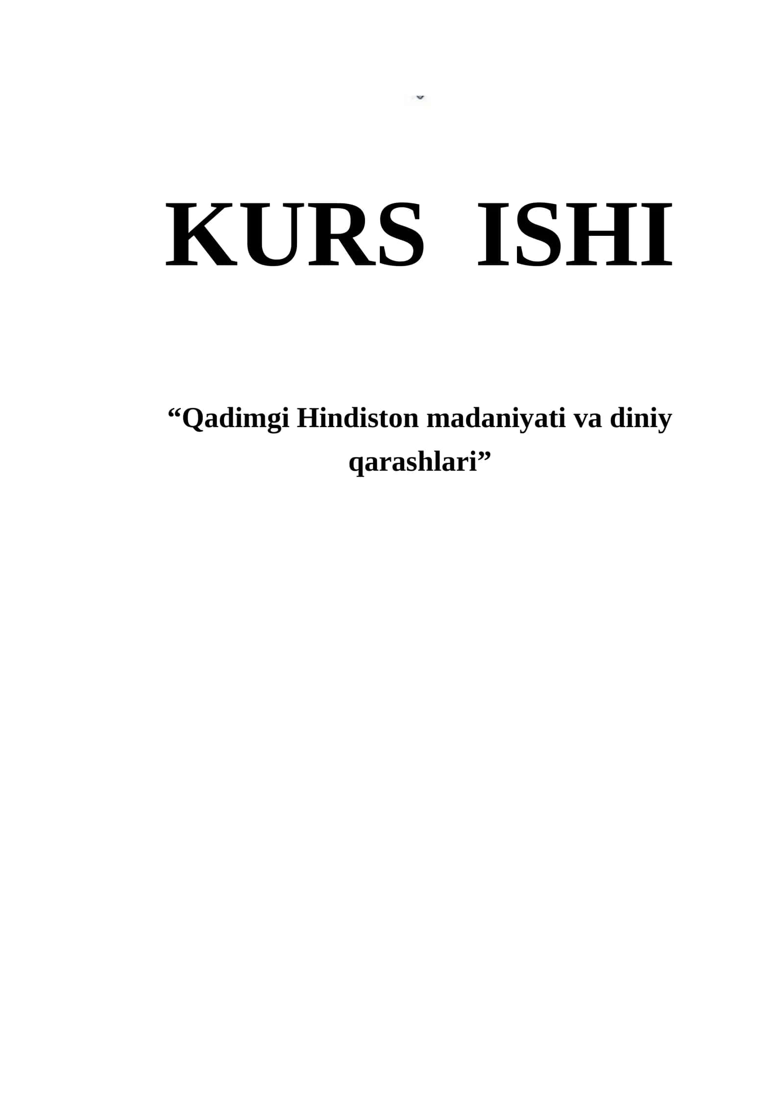 Qadimgi Hindiston madaniyati va diniy qarashlari