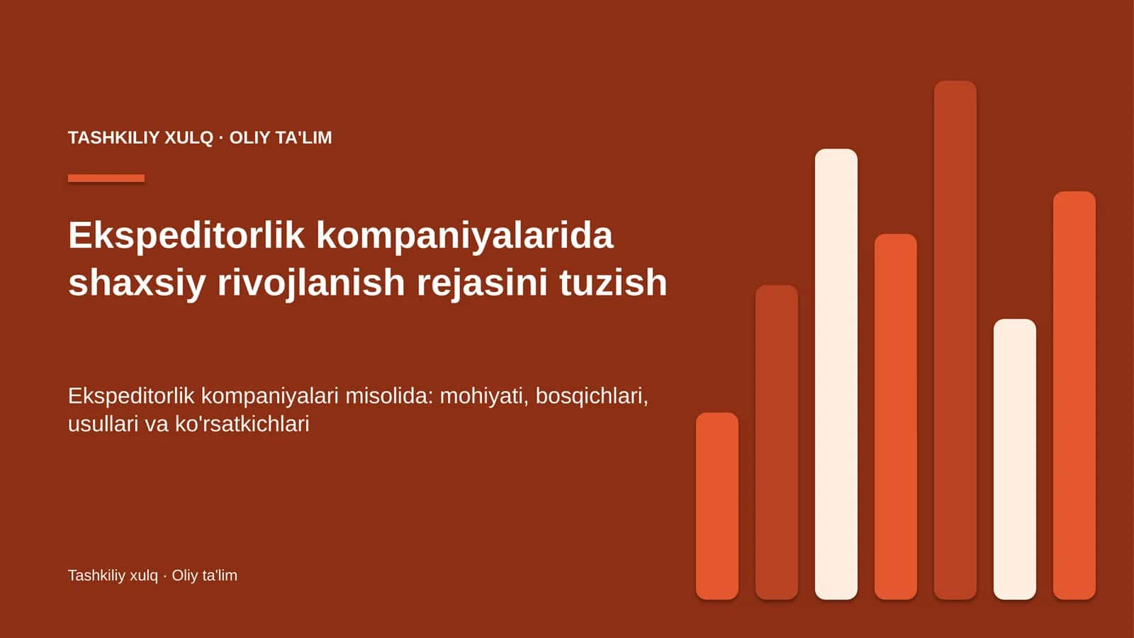 Ekspeditorlik kompaniyalarida shaxsiy rivojlanish rejasini tuzish