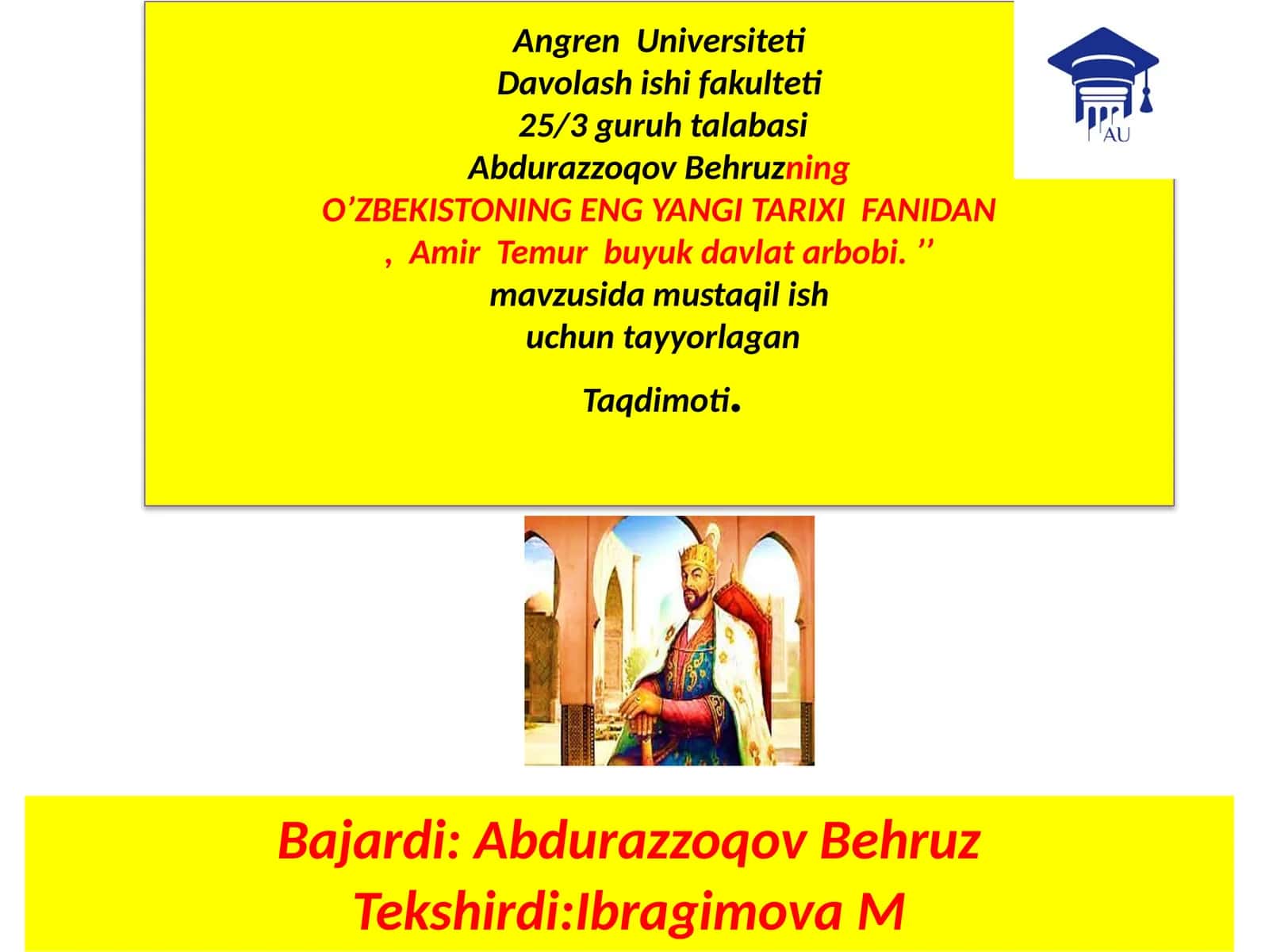 Amir Temur Davlatarbobi