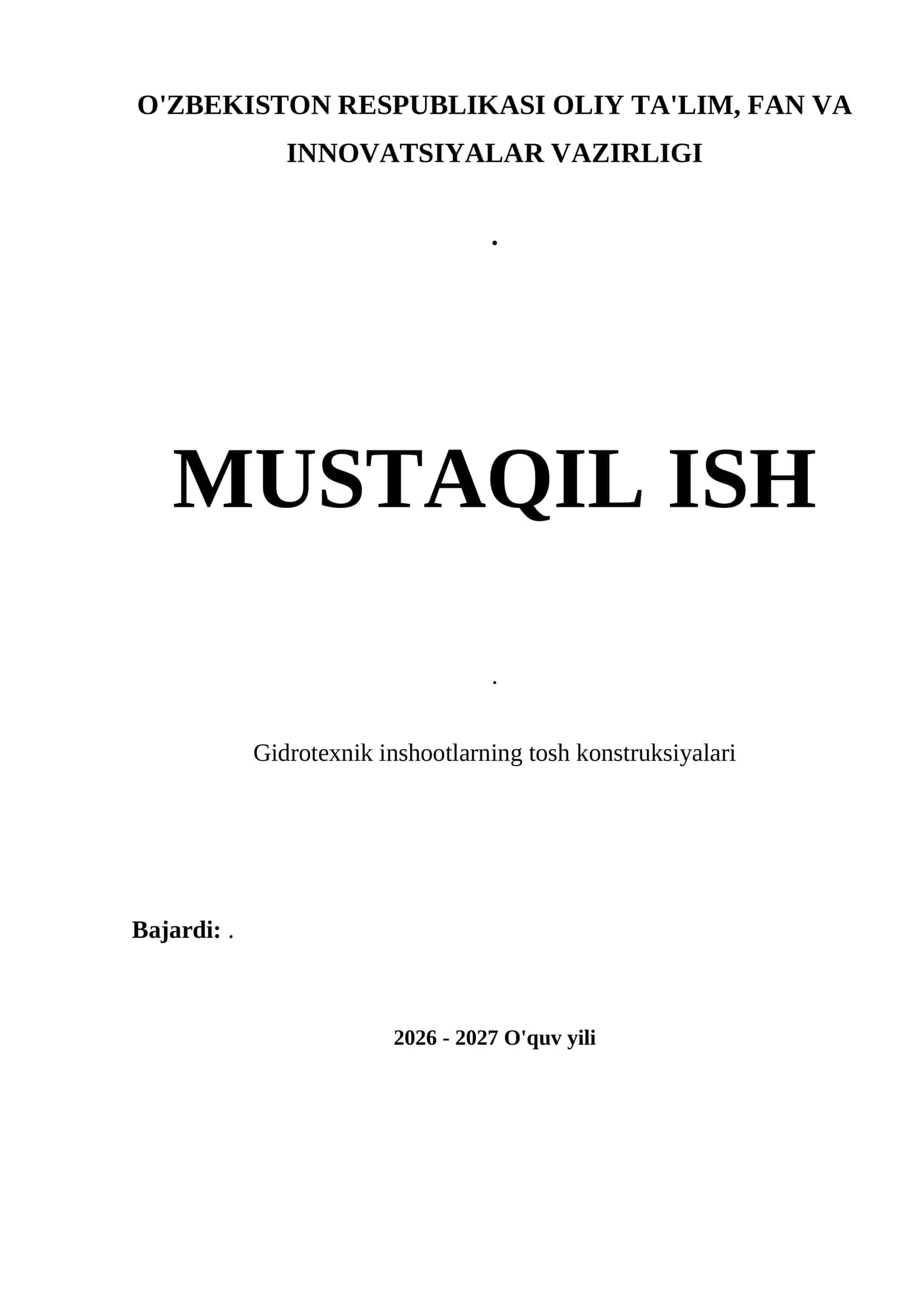 Gidrotexnik inshootlarning tosh konstruksiyalari