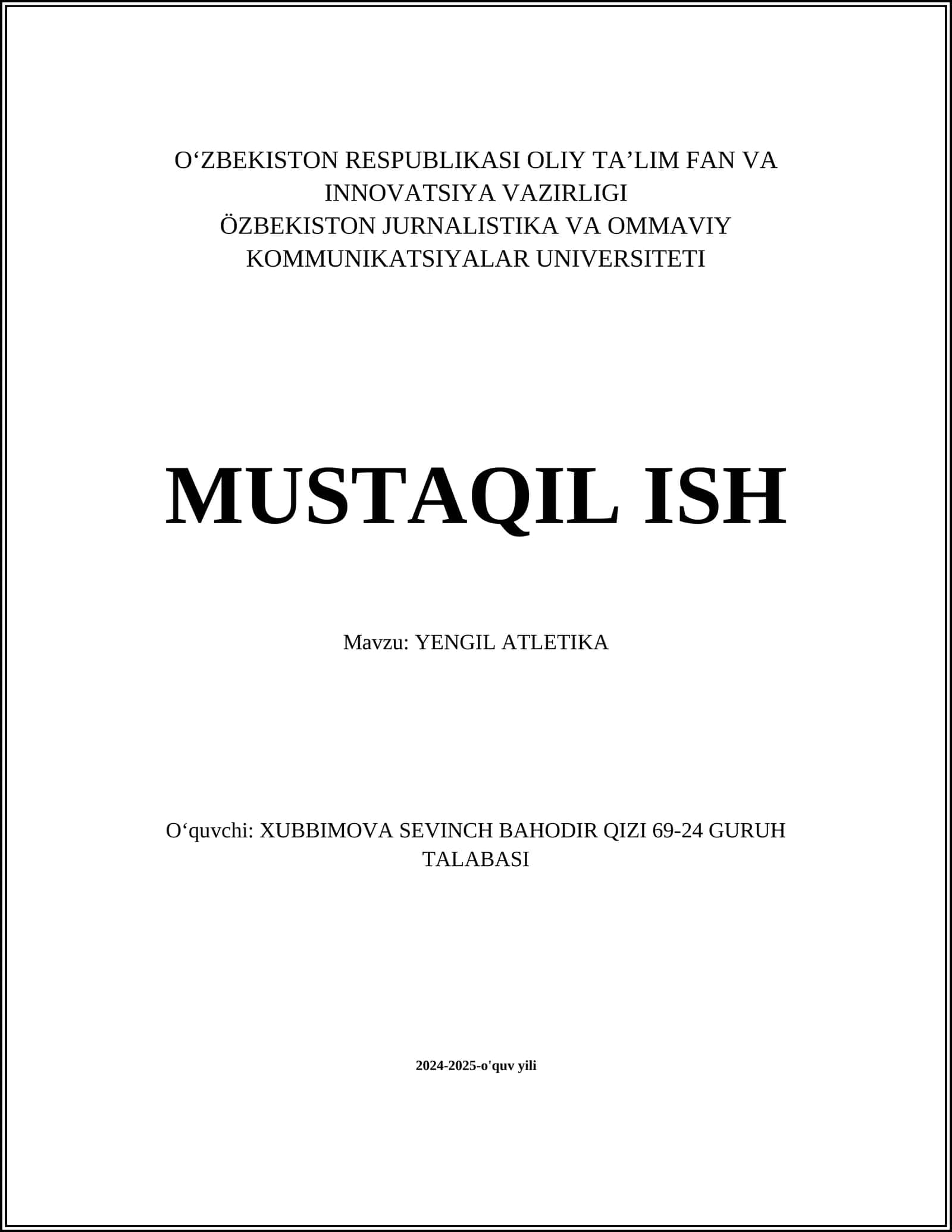 YENGIL ATLETIKA