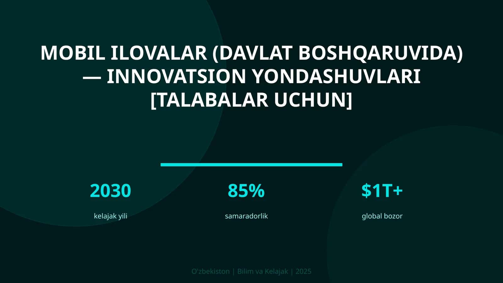 Mobil ilovalar (davlat boshqaruvida) — innovatsion yondashuvlari [talabalar uchun]
