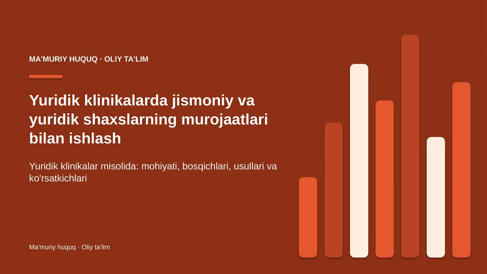 Yuridik klinikalarda jismoniy va yuridik shaxslarning murojaatlari bilan ishlash