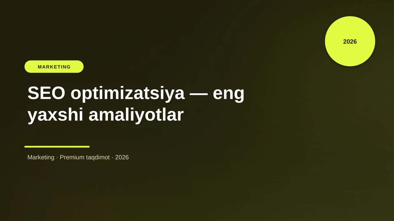 SEO optimizatsiya — eng yaxshi amaliyotlar