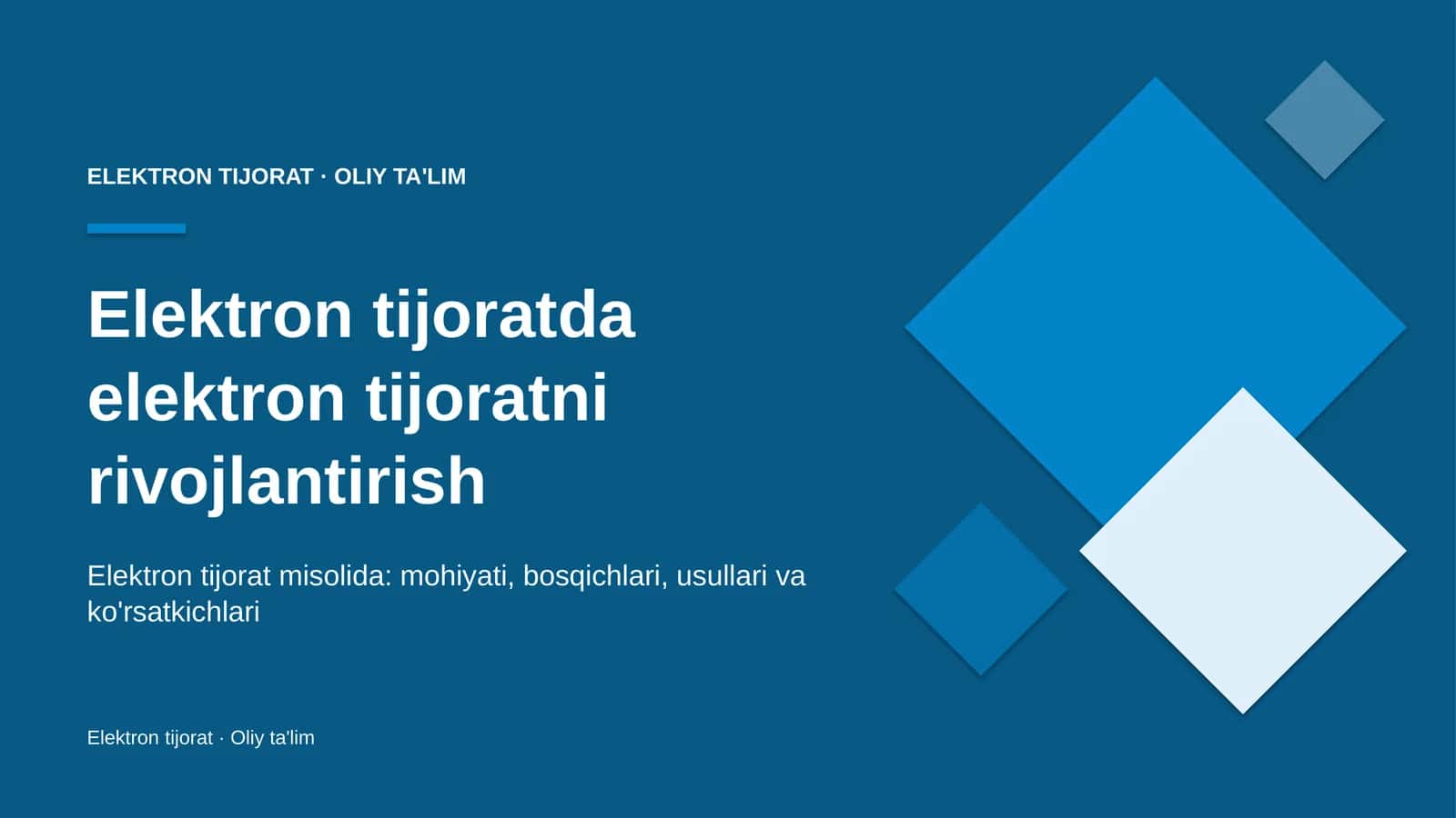 Elektron tijoratda elektron tijoratni rivojlantirish