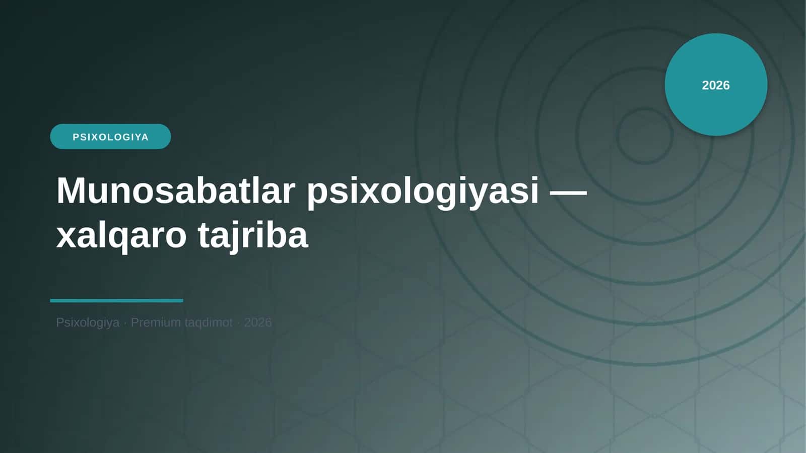 Munosabatlar psixologiyasi — xalqaro tajriba