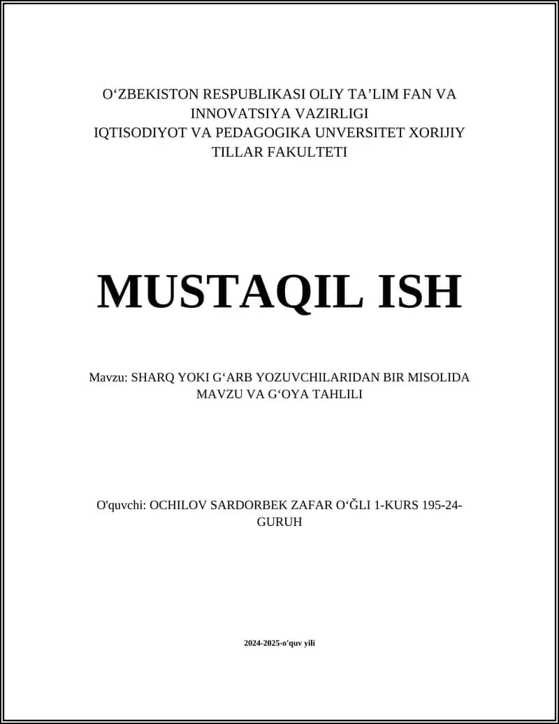 Herman Melville: "Moby Dick" asaridagi mavzu va gʻoyalar