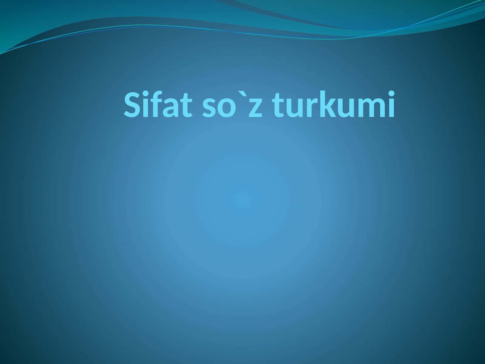 Sifatso`zturkumi