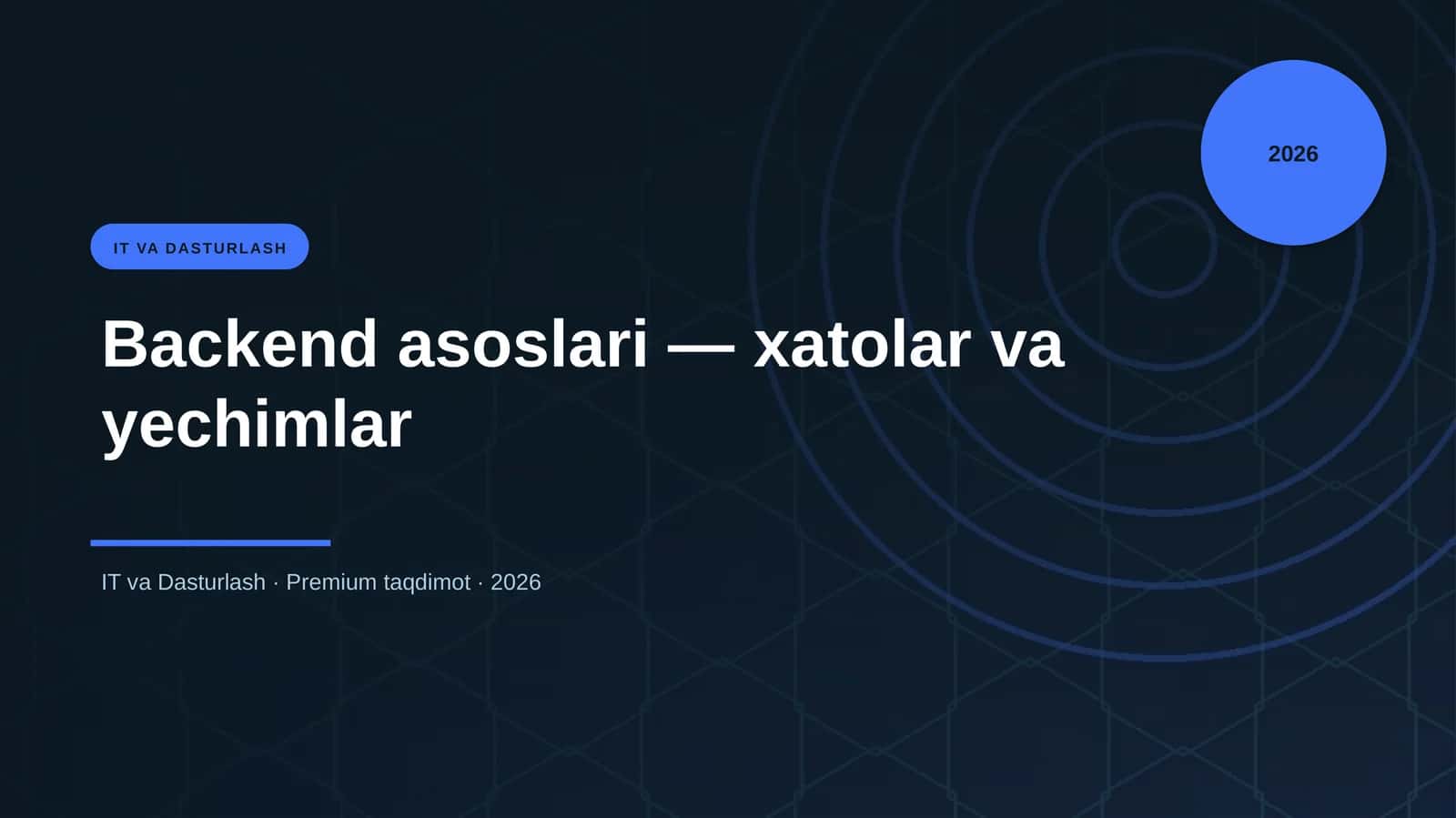 Backend asoslari — xatolar va yechimlar