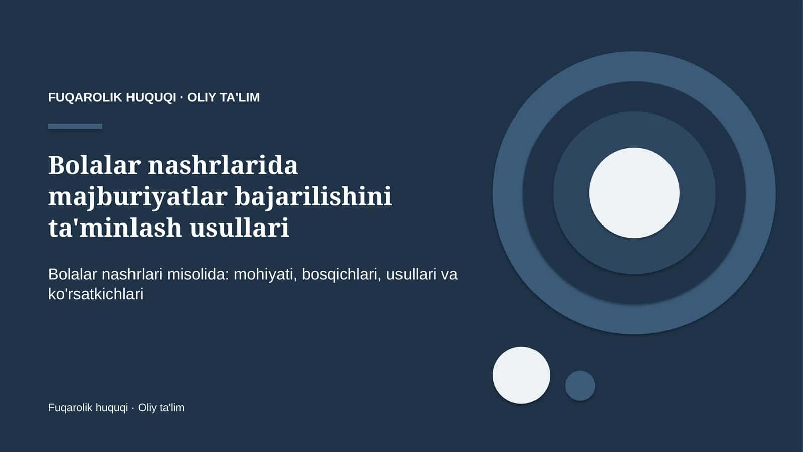 Majburiyatlar bajarilishini ta'minlash usullari: mohiyati