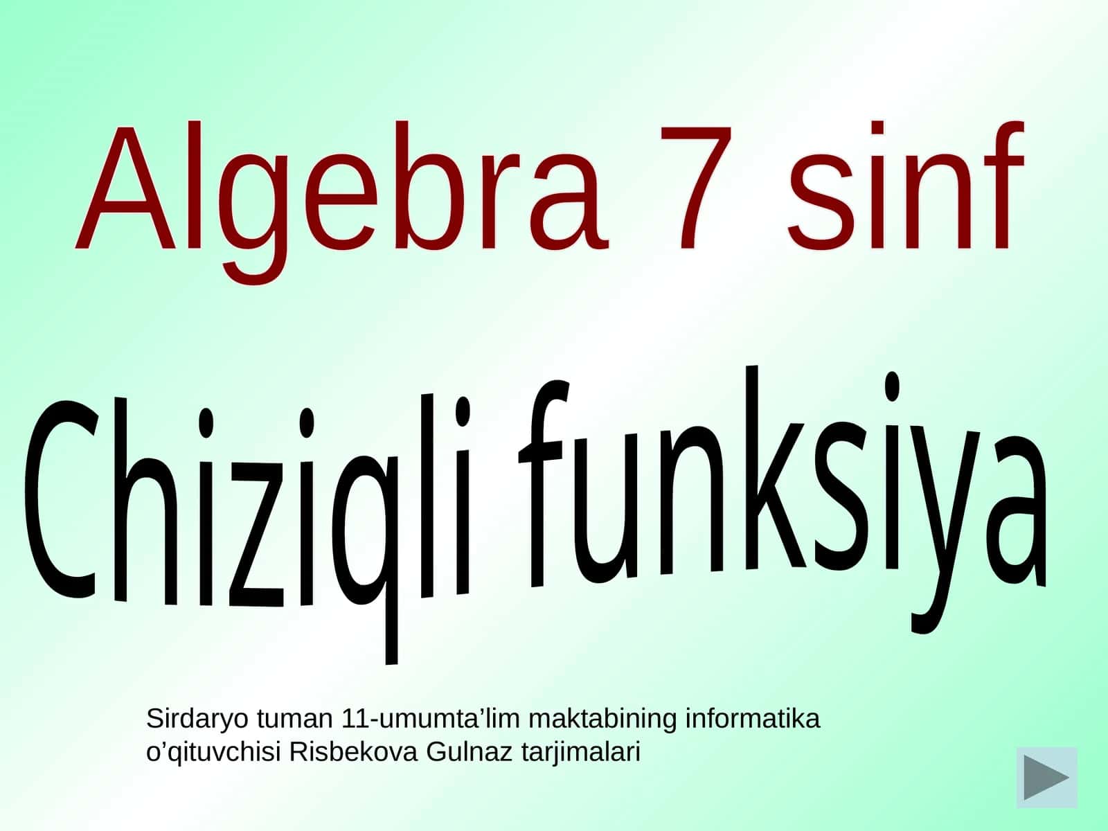Algebra 7sinf