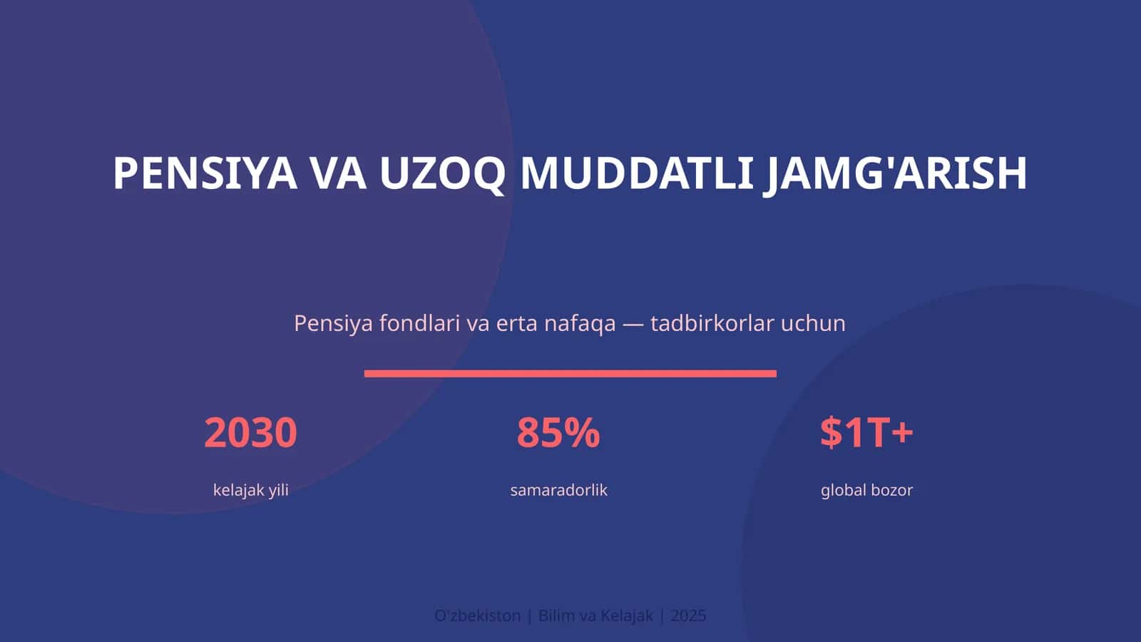 Pensiya va uzoq muddatli jamg'arish