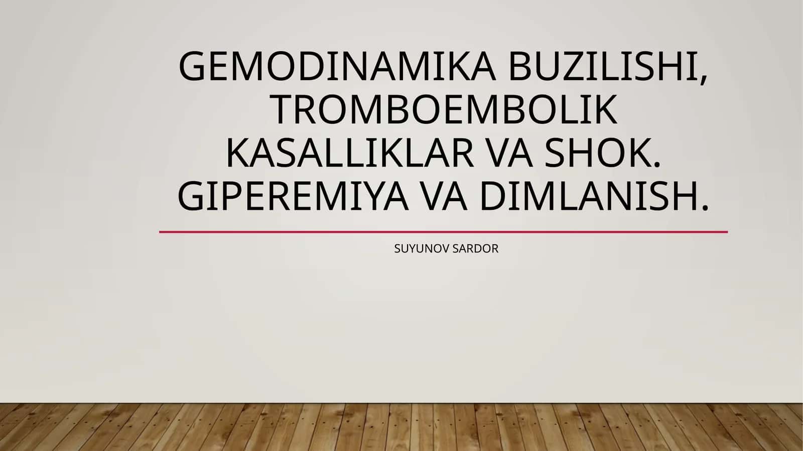 Gemodinamika Buzilishi
