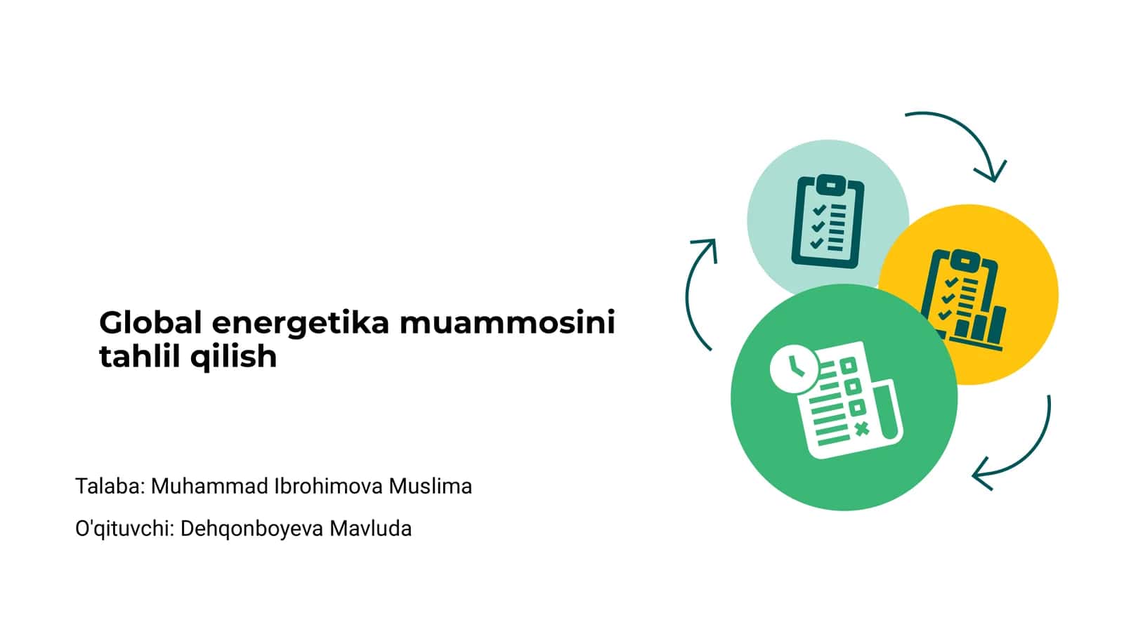 Global energetika muammosini tahlil qilish