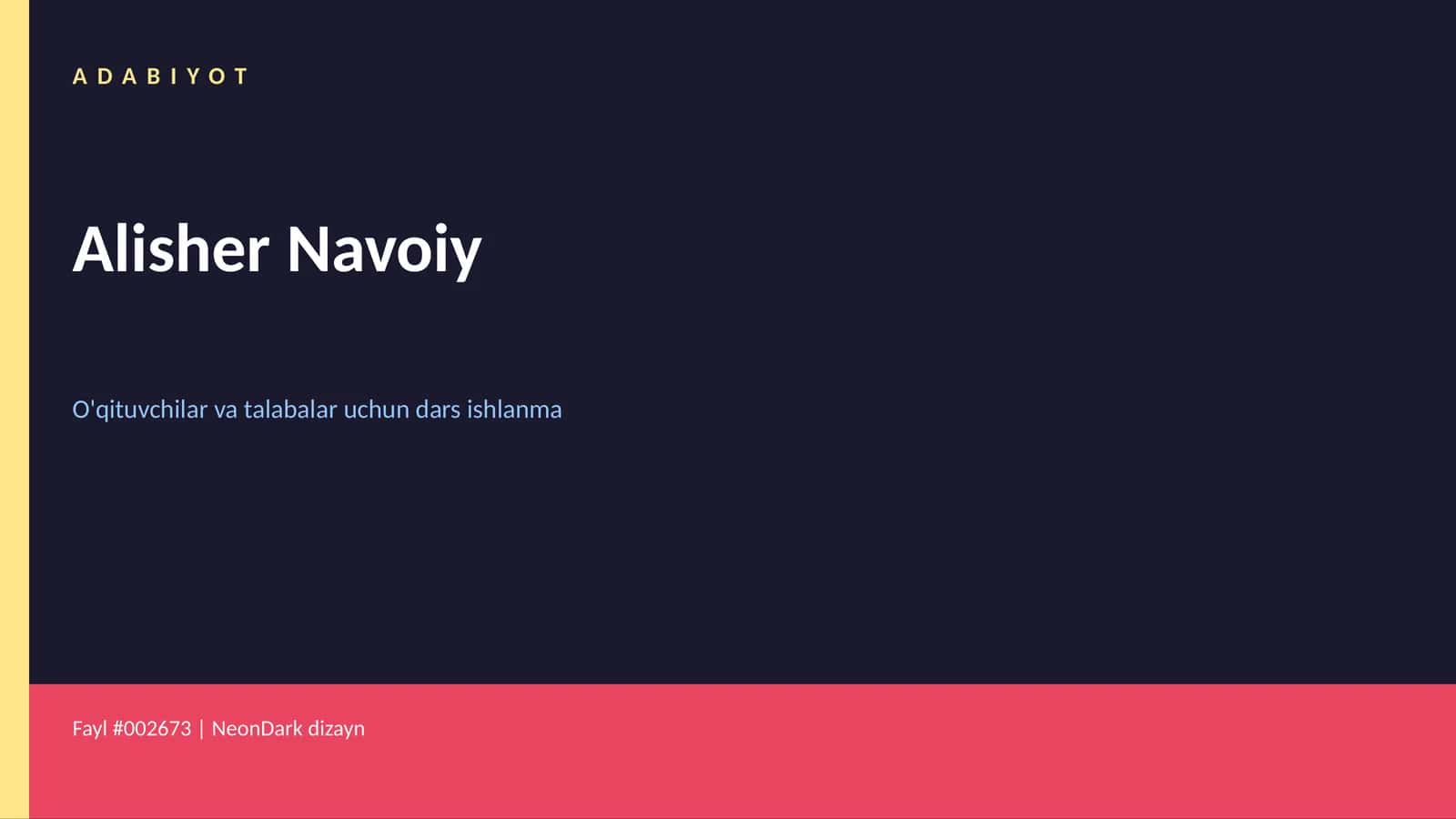 Alisher Navoiy dars ishlanma