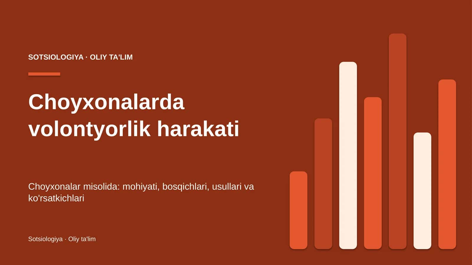 Choyxonalar misolida: mohiyati, bosqichlari, usullari va ko'rsatkichlari