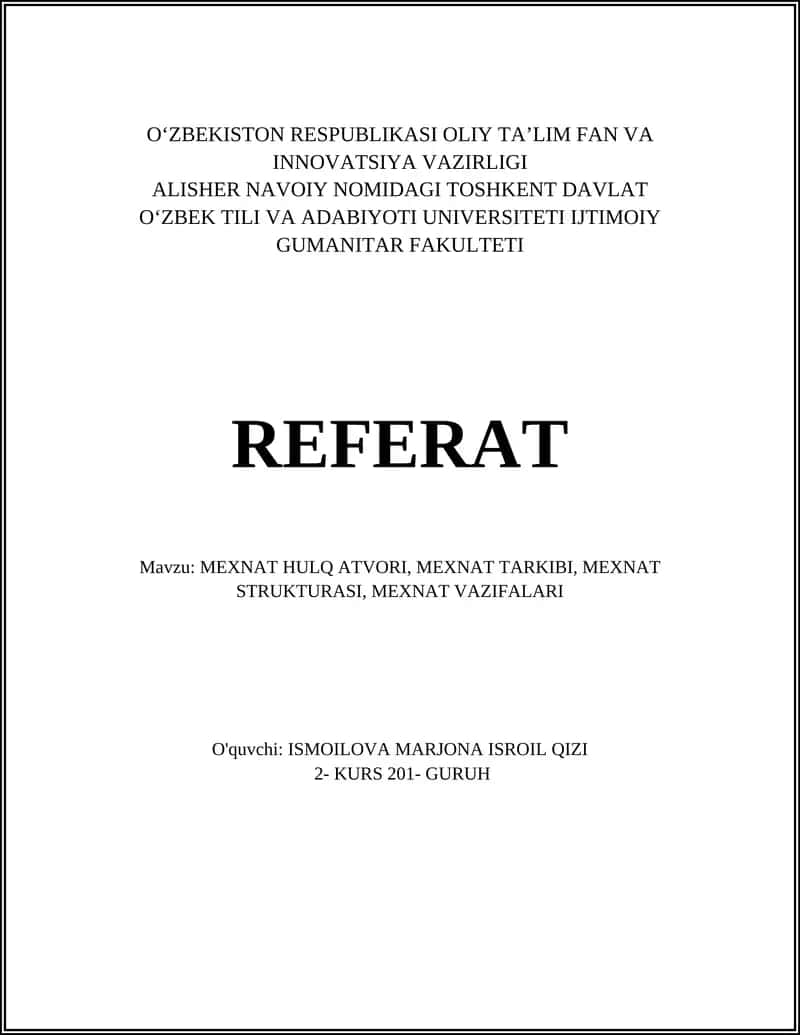 Mehnat huquqining tushunchasi va vazifalari