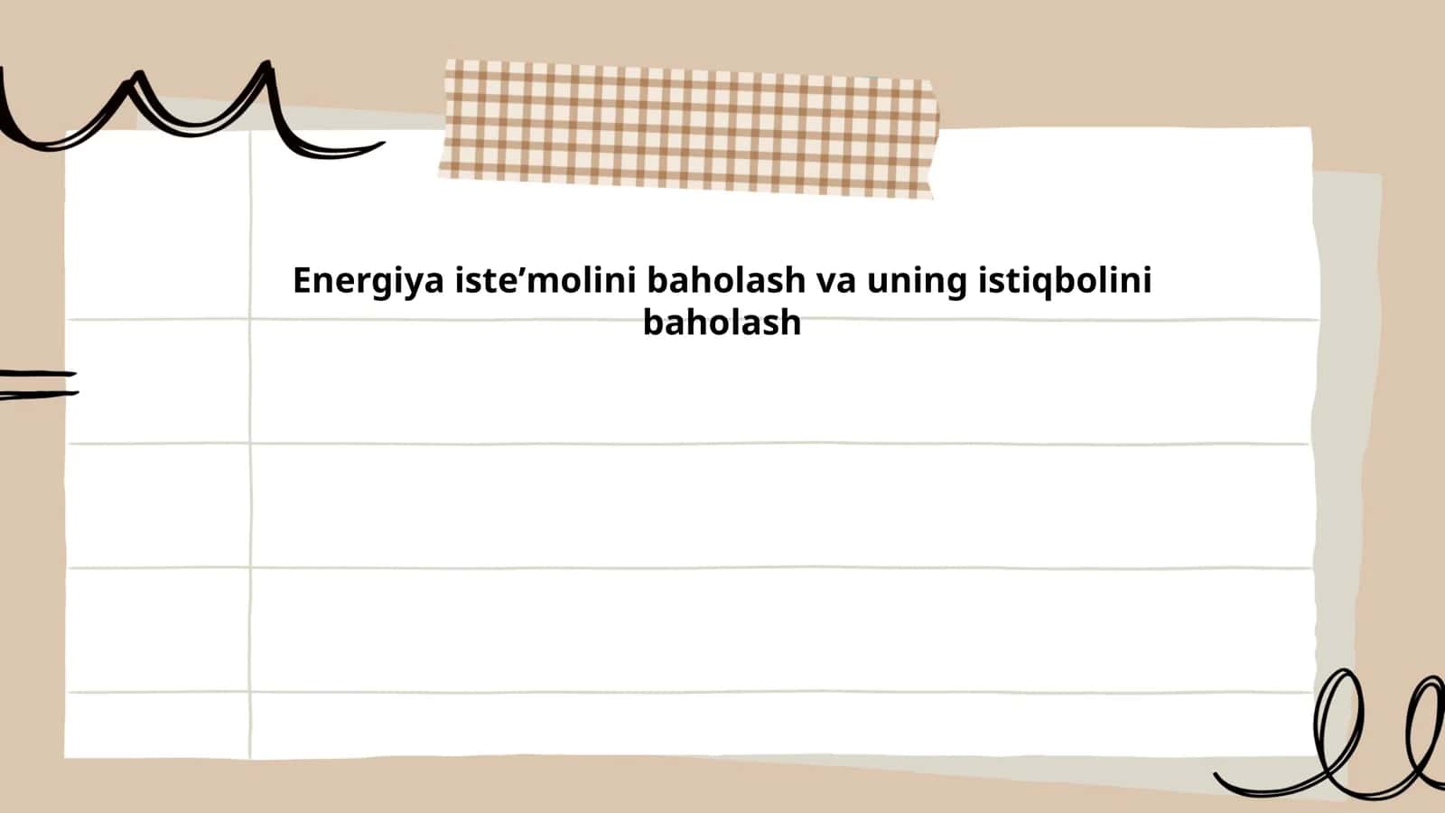 Energiya isteʼmolini baholash va uning istiqbolini baholash