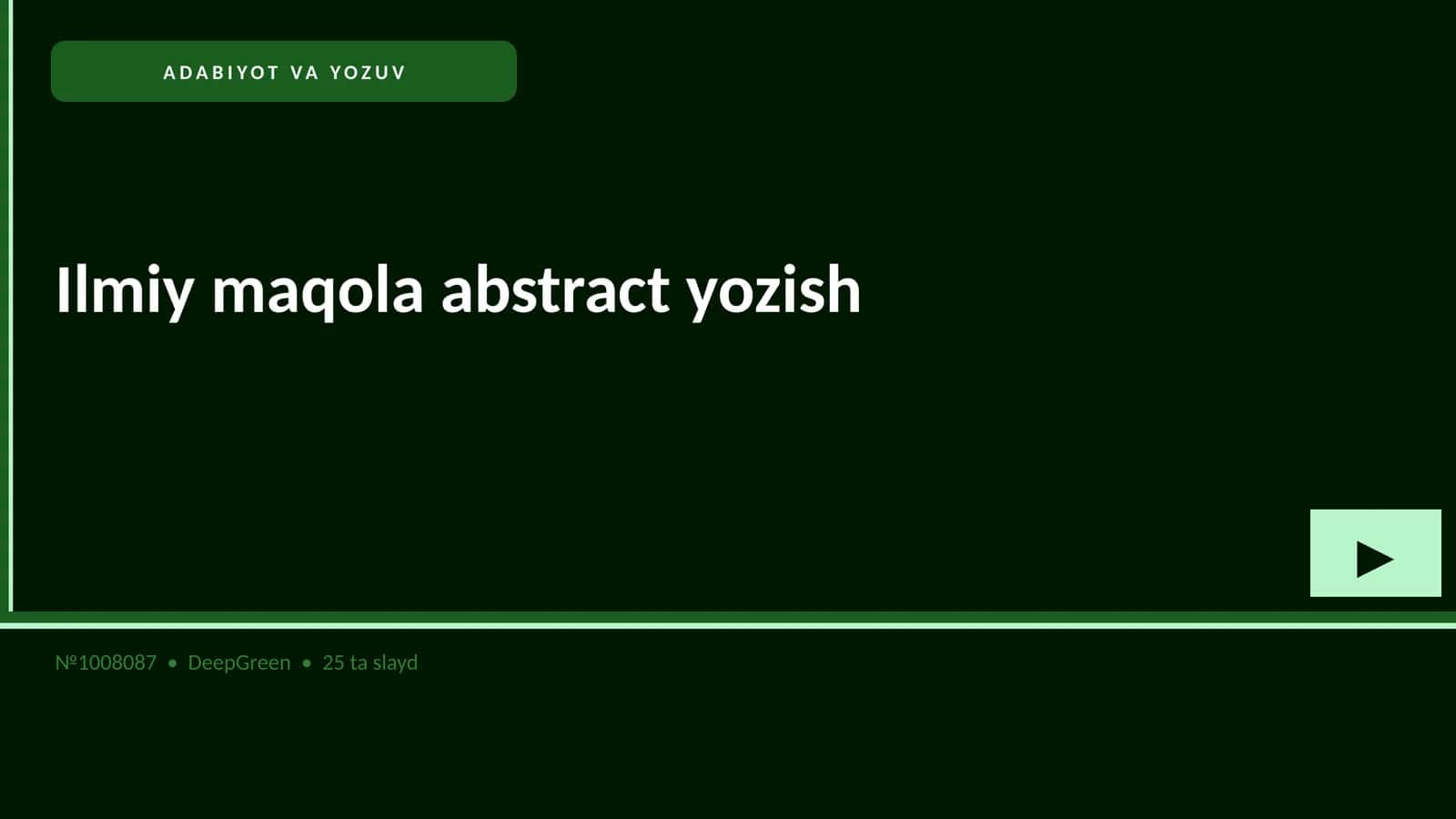 Ilmiy maqola abstract yozish