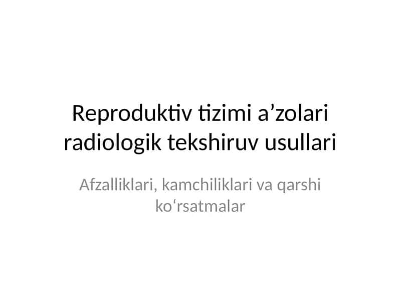 Radiologik tekshiruv usullari