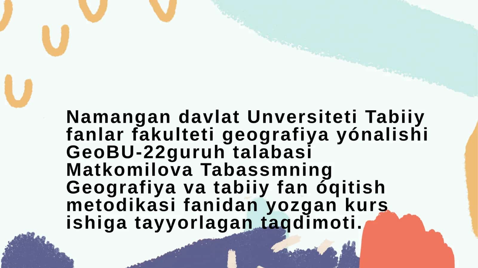 Materik va okeanlar geografiyasi kursi