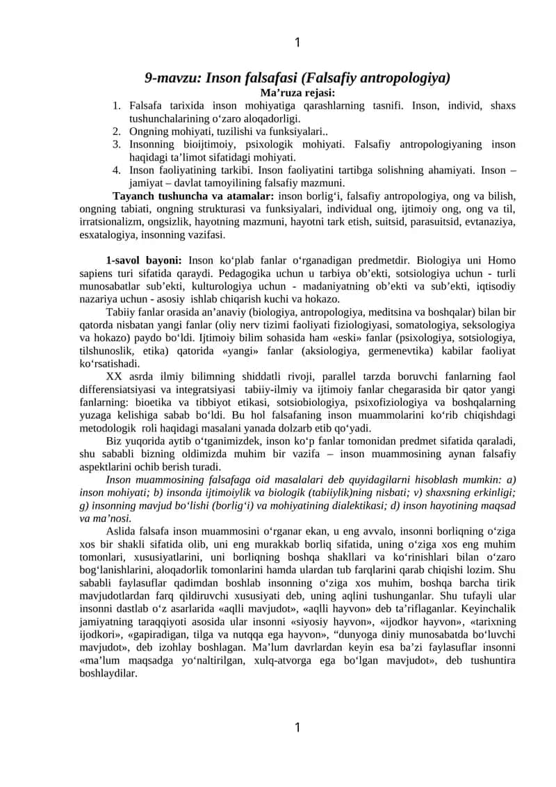Inson falsafasi (Falsafiy antropologiya)