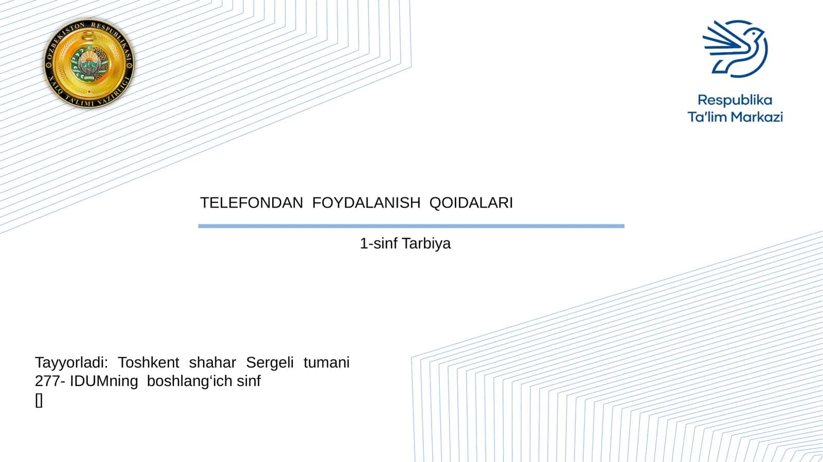 TELEFONDAN FOYDALANISH QOIDALARI