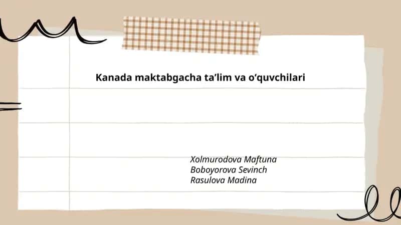Kanada maktabgacha taʼlim va oʻquvchilari