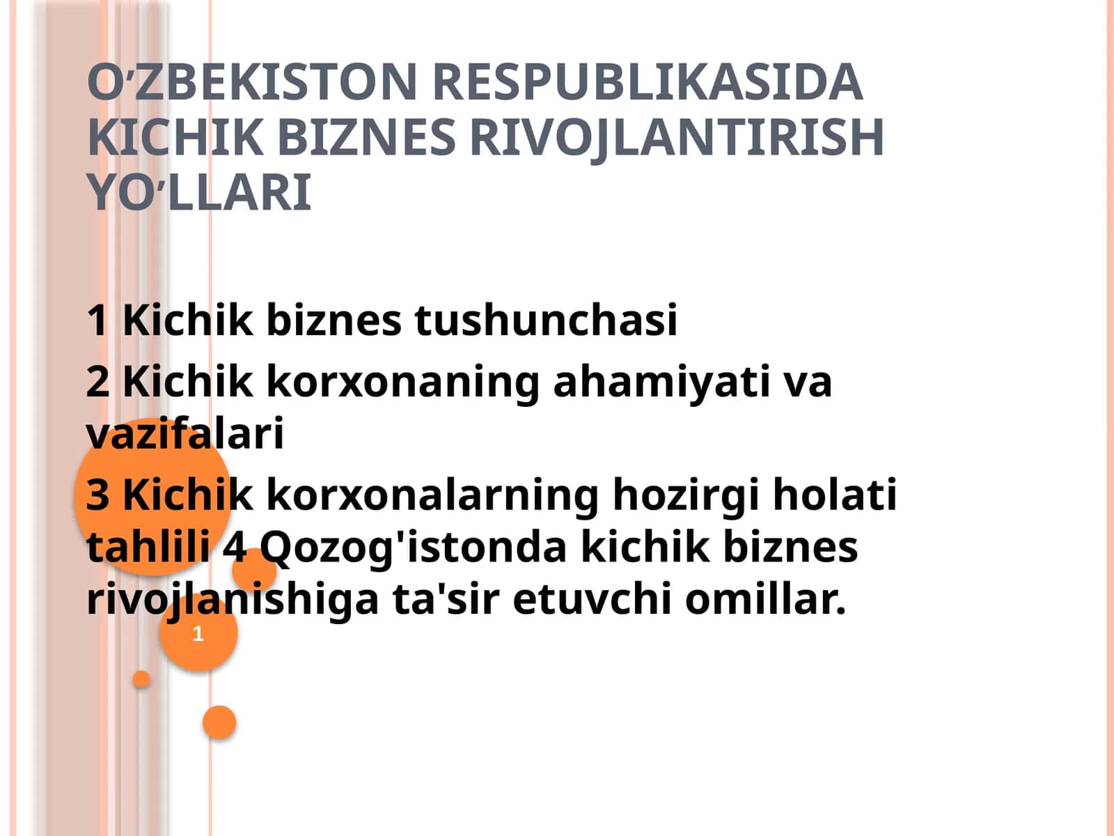 Kichik biznes tushunchasi