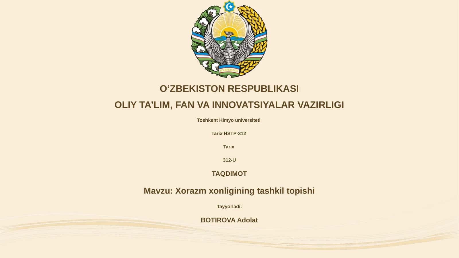 Xorazm xonligining tashkil topishi
