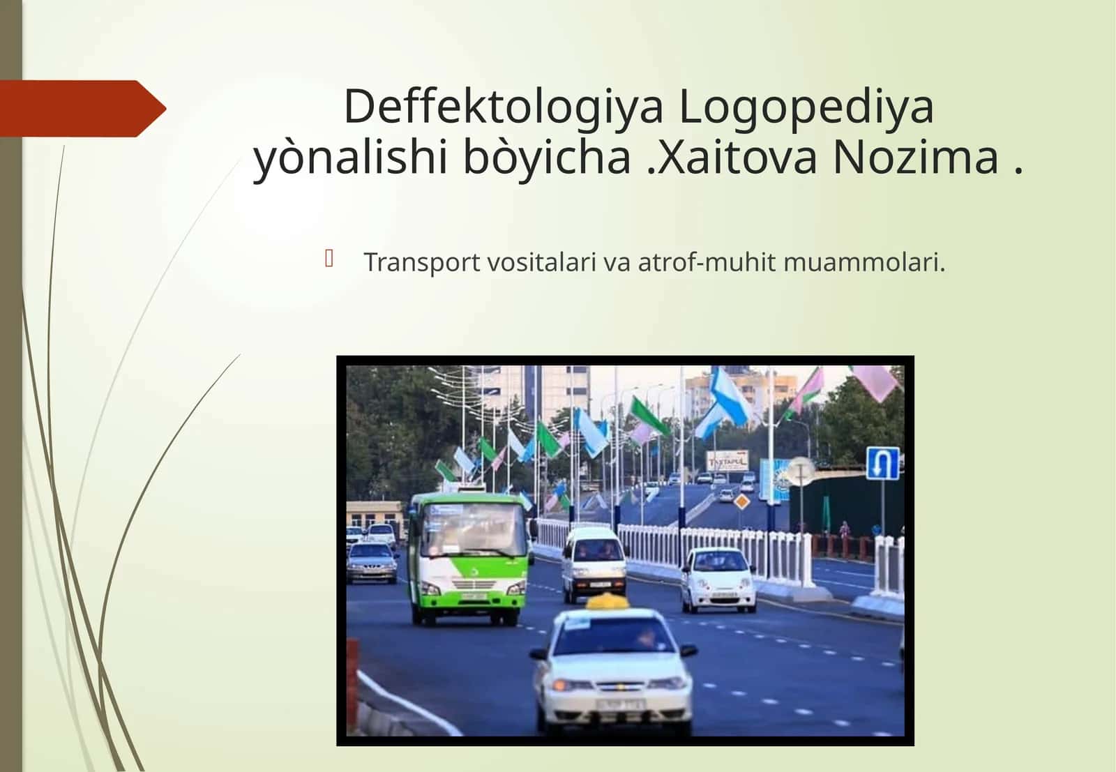 Transport vositalari va atrof-muhit muammolari