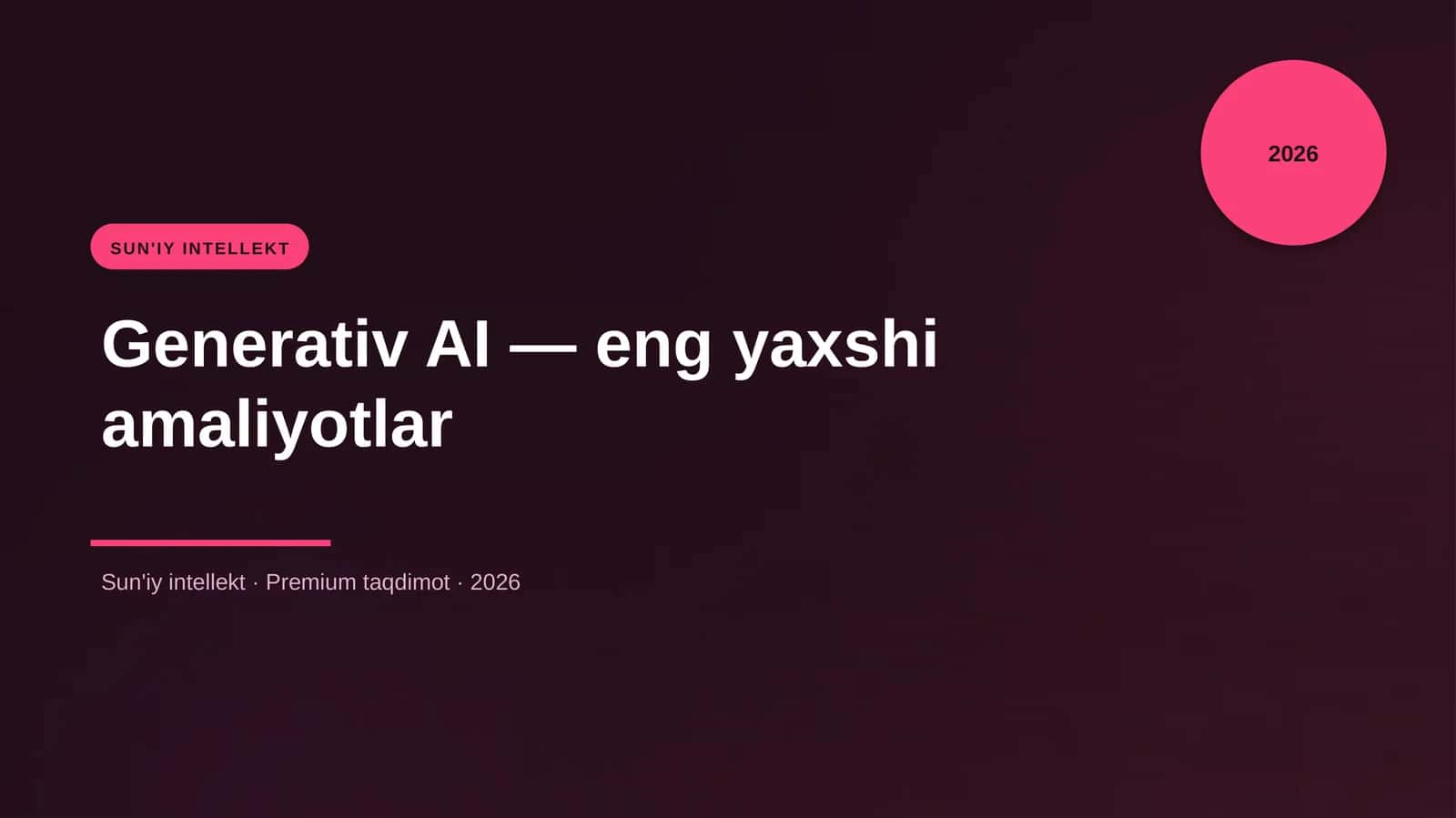 Generativ AI — eng yaxshi amaliyotlar