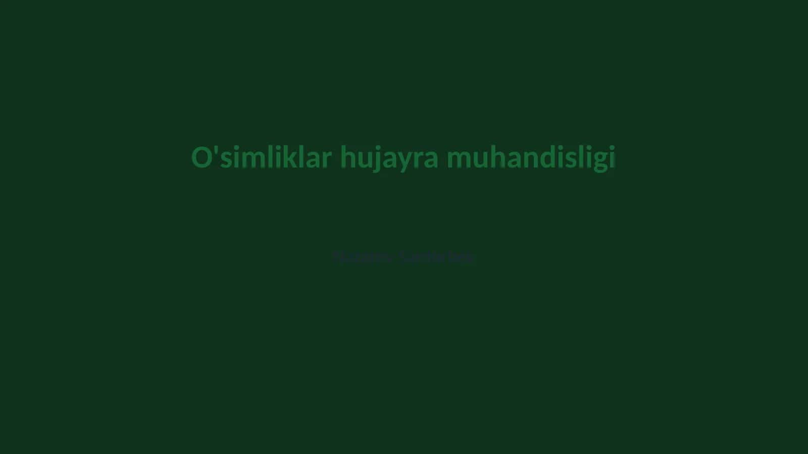 O'simliklar hujayra muhandisligi