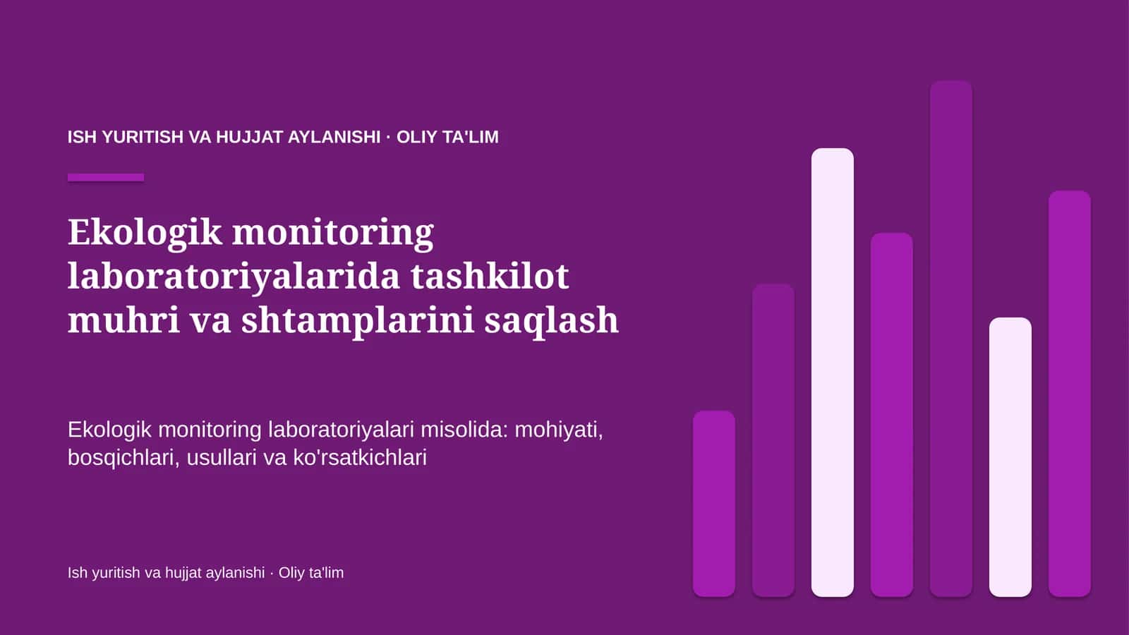 Ekologik monitoring laboratoriyalarida tashkilot muhri va shtamplarini saqlash