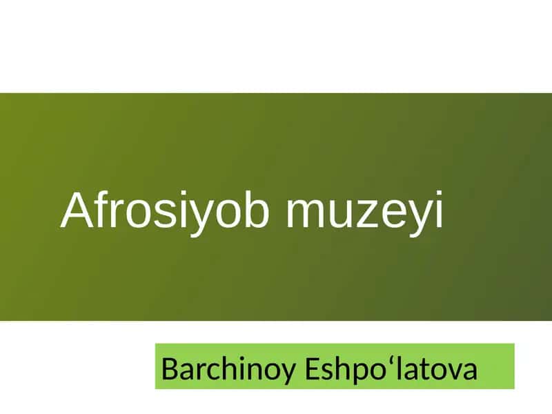 Afrosiyob Muzeyi