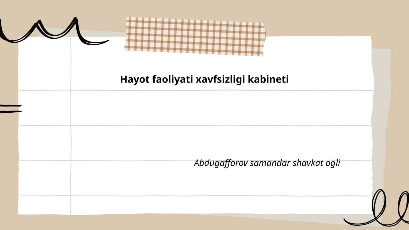 Hayot faoliyati xavfsizligi kabineti