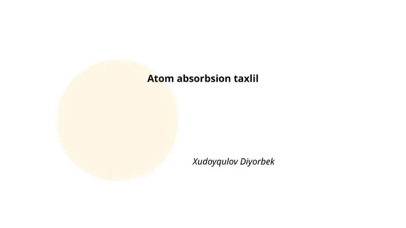 Atom absorbsion taxlil