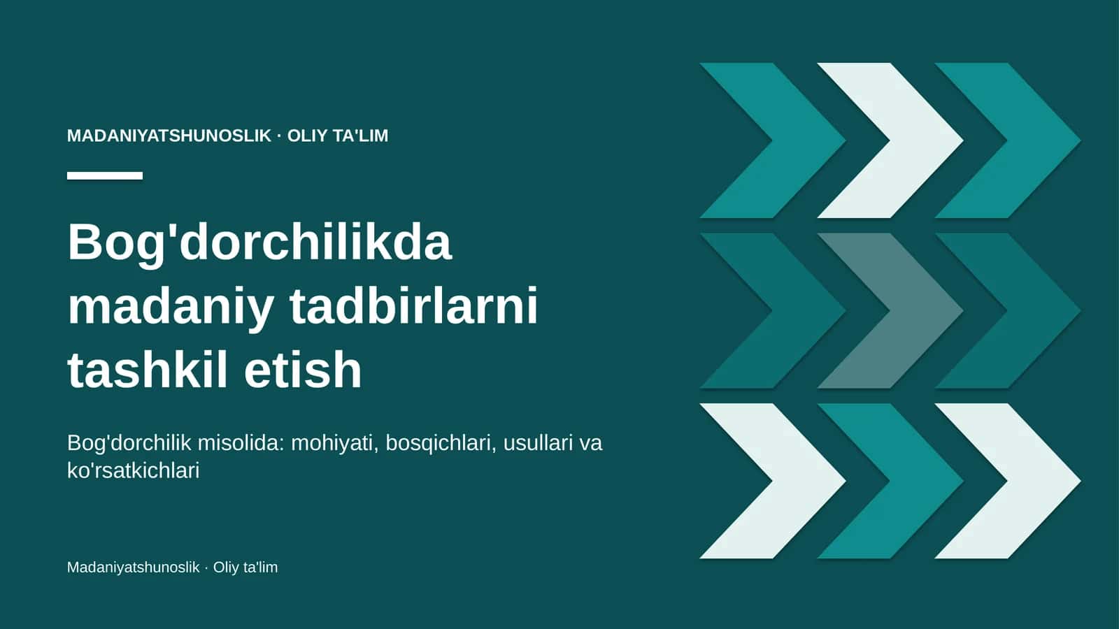 Bog'dorchilikda madaniy tadbirlarni tashkil etish