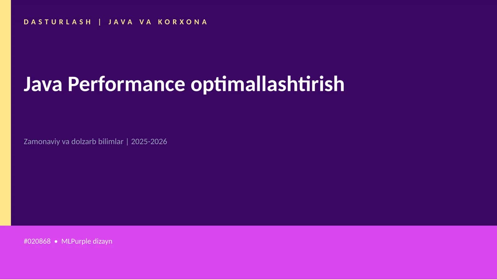 DASTURLASH | JAVA VA KORXONA